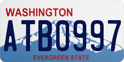 WA license plate ATB0997