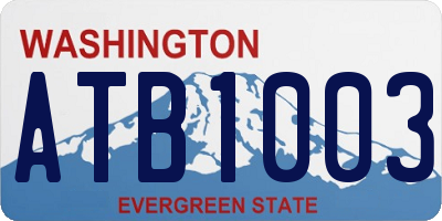WA license plate ATB1003
