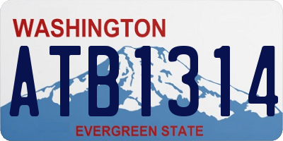 WA license plate ATB1314