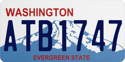 WA license plate ATB1747