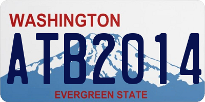 WA license plate ATB2014