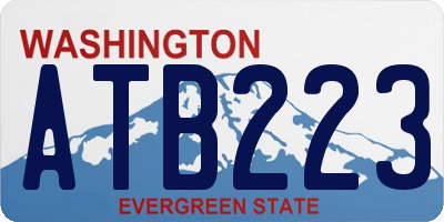 WA license plate ATB223