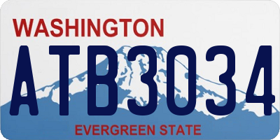 WA license plate ATB3034