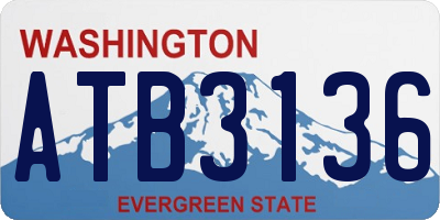 WA license plate ATB3136