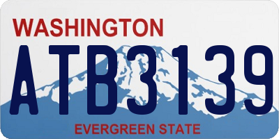 WA license plate ATB3139