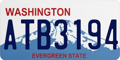 WA license plate ATB3194
