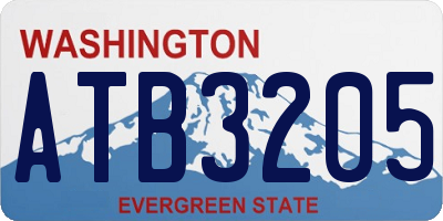 WA license plate ATB3205