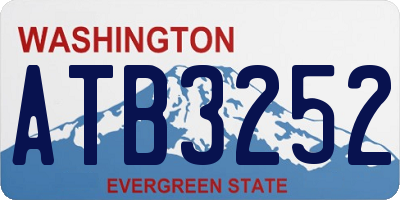 WA license plate ATB3252