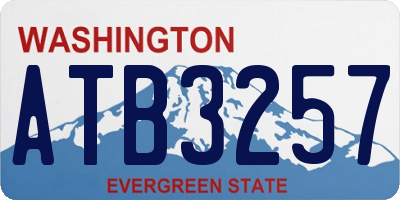 WA license plate ATB3257