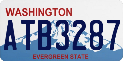 WA license plate ATB3287