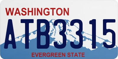 WA license plate ATB3315