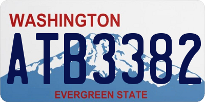 WA license plate ATB3382