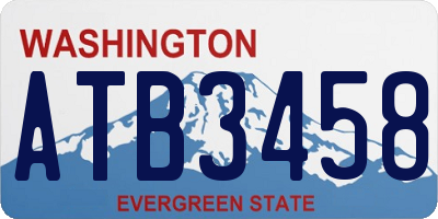 WA license plate ATB3458