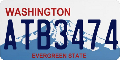 WA license plate ATB3474