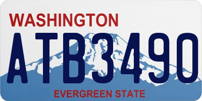 WA license plate ATB3490