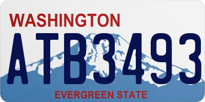 WA license plate ATB3493