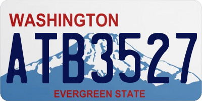 WA license plate ATB3527