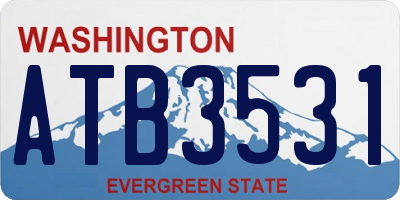 WA license plate ATB3531