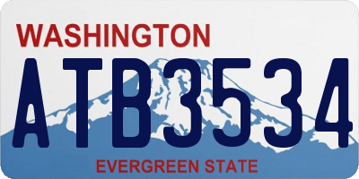 WA license plate ATB3534