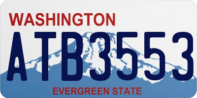 WA license plate ATB3553