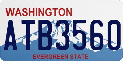 WA license plate ATB3560