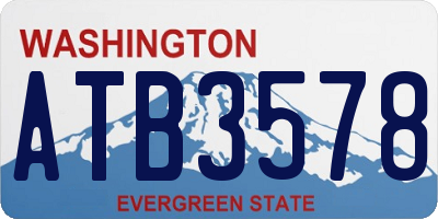 WA license plate ATB3578