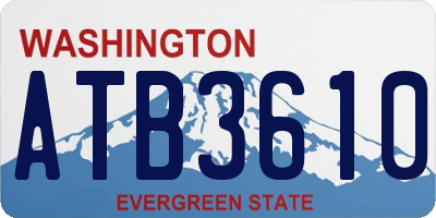 WA license plate ATB3610