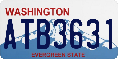 WA license plate ATB3631