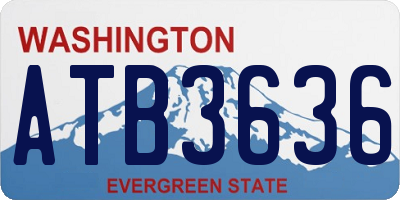 WA license plate ATB3636