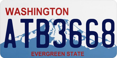 WA license plate ATB3668