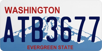 WA license plate ATB3677