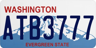 WA license plate ATB3777