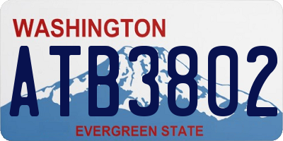 WA license plate ATB3802