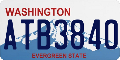 WA license plate ATB3840