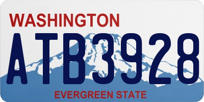 WA license plate ATB3928