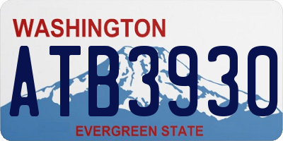 WA license plate ATB3930