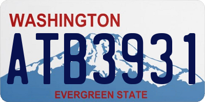 WA license plate ATB3931