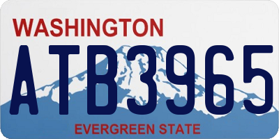 WA license plate ATB3965