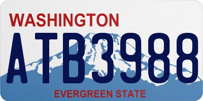 WA license plate ATB3988
