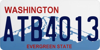 WA license plate ATB4013