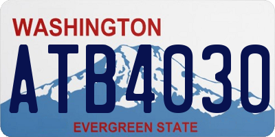 WA license plate ATB4030