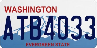 WA license plate ATB4033