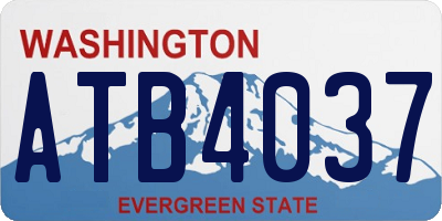 WA license plate ATB4037