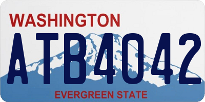 WA license plate ATB4042