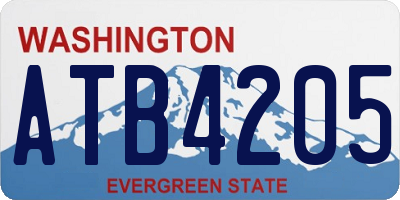 WA license plate ATB4205
