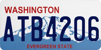 WA license plate ATB4206