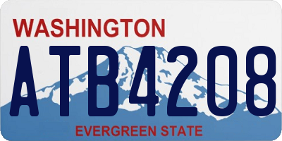 WA license plate ATB4208
