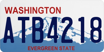 WA license plate ATB4218