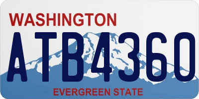WA license plate ATB4360