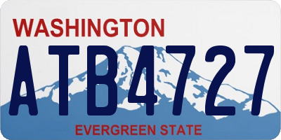 WA license plate ATB4727